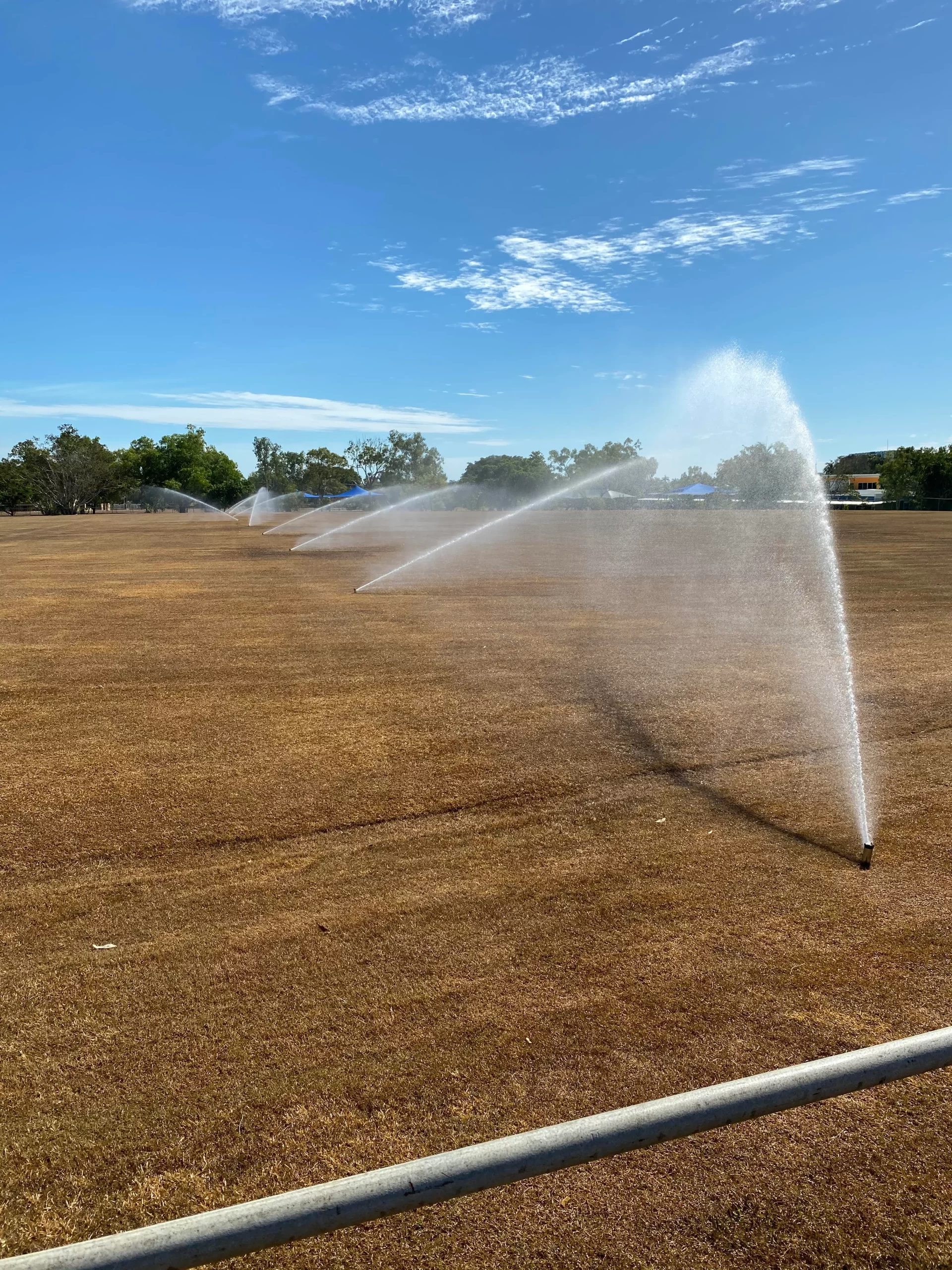 City of Darwin irrigation sprinklers installation on oval